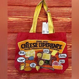 New Trader Joe's cheese lovers reusable cotton canvas tote